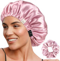 YANIBEST Adjustable Satin Bonnet to Reduce Frizz, Silk Feeling Hair Wrap by yanibest