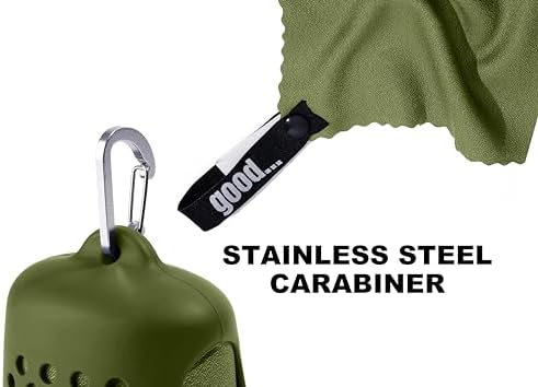 Quick Dry Towel for Travel, Camping, Gym & Sports - Army Green Nanofiber - Image 6