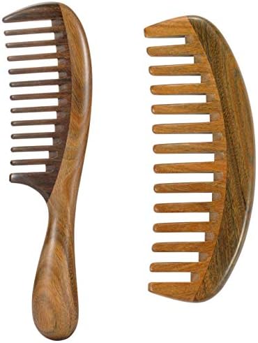 Louise Maelys 2 Pack Sandalwood Wooden Wide Tooth Combs For Curly Hair by LouiseMaelys