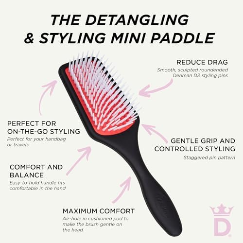 Denman Power Paddle Hair Brush for Quick and Convenient Detangling, Blow Drying and Styling - Combination of D3 Styling Pens & Paddle Brush - For Men and Women P038 - Image 6