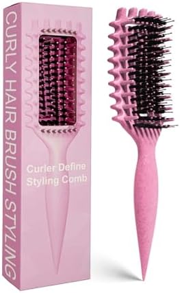 Curly Hair Brush Candybrush Curl Defining Brush for Detangling Shaping and Defining Curls for Women, Men, Wet & Dry Hair (Pink) by Unknown