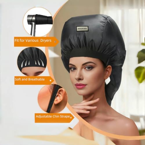 Bonnet Hair Dryer for Curly Hair,Upgraded Double Tubes Even Heat Distribution,Hairstyling Dryer Cap for Women,Diffuser Cap for Curls Hair Portable, Deep Conditioning for All Hairstyles at Home(size M) - Image 3