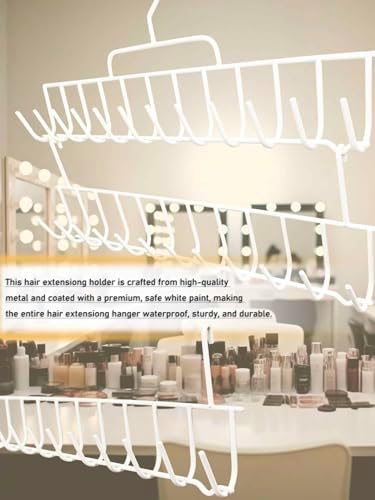 Hair Extension Holder for Washing, Coloring and Blow-Drying, Hair Extension Hanger for Full Length Weft, Extra Wide Weft, Braiding Hair, Wig Hanger for Storage (1) - Image 2