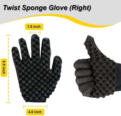 Selalu Curl Sponge Set with Glove, Metal Brush Pick and Twist Comb for Men and Women - Image 4