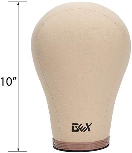 GEXWORLDWIDE GEX 20"-24" Cork Canvas Block Head Mannequin Head Wig Display Styling Head With Mount Hole (Light Brown, 20.5") - Image 6