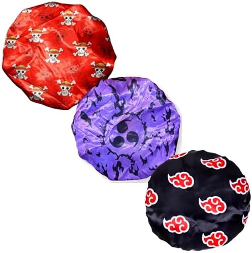 3 PCS Satin Bonnet Set for Women & Men, Silky Sleep Caps for Hair Protection, Adjustable Elastic Bonnet (A6) by CrownLimitedSupply