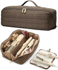 Hair Tools Travel Bag with Heat Resistant Mat, Taupe Brown by AHappyMoment