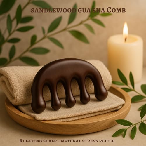 Wooden Hair Brush and Comb Gift Set for Women – Natural Hair Care Kit with Paddle Brush, Wide Tooth Comb, Sandalwood Scalp Comb, Silicone Shampoo Brush & Hair Towel - Image 2