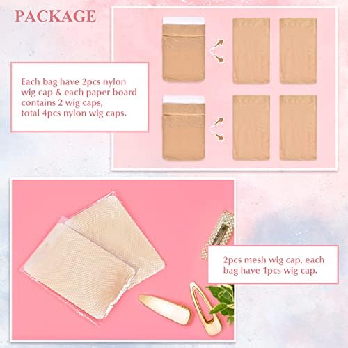 MORGLES Dual Style Nylon Wig Caps 6 Pack, Closed End Stocking Hair Nets - Image 2