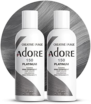 Adore Semi Permanent Hair Color, 150 Platinum, 4 Fl Oz (2 Pack) by Adore