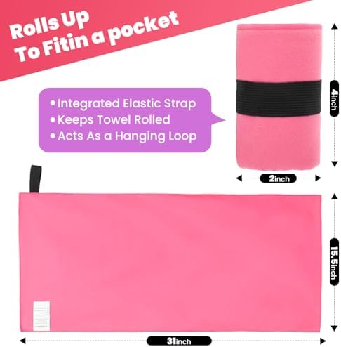 6 Pack Microfiber Gym Towel Quick Dry Lightweight Workout Gear for Men Women Sports Exercise Fitness Tennis Running Riding Hiking Camping Yoga Sweat Towels(6 Pack(Light)) - Image 2