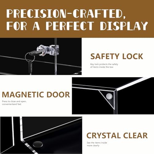 Acrylic Display Case with Lock – Acrylic Storage Chest for Figures, Collectibles, Jewelry, Expensive Items & More – Secure and Organized Storage (3.7" Adjustable) - Image 7
