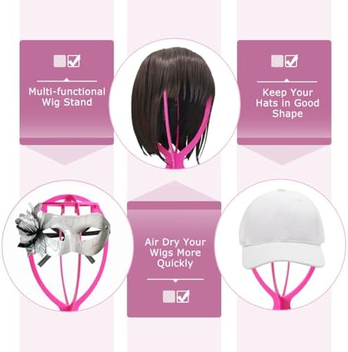 Dreamlover Wig Stand, Wig Holder, 3 Pack, Hot Pink, 14.2 Inches - Image 6