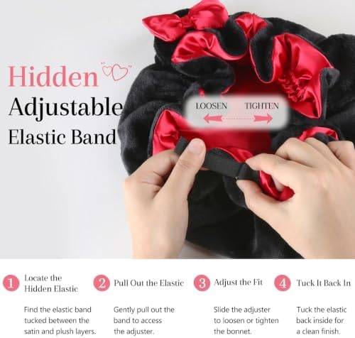 Plush Satin Bonnet for Sleeping with Bow, Cozy Winter Bonnet - Image 4