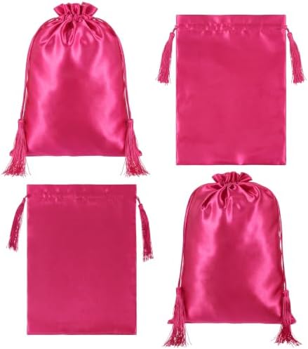 4Pcs Satin Wig Bag, Shimmeroo Wig Storage Bags with Drawstring Tassel by Unknown