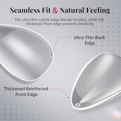 krofaue Almond Nail Tips 240pcs - Half Matte Short Press On Nails, 12 Sizes Pre-Shaped Extra Short Clear Tips for Full Cover Nail Extensions DIY - Image 3