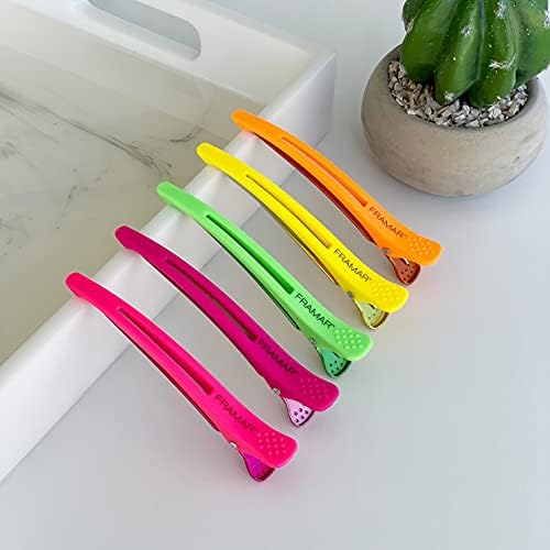 Framar Neon Creaseless Hair Clips 10 pack, Hair Styling Clips - Image 2