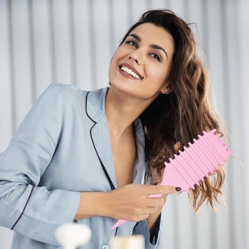 1 PCS Curly Hair Brush, Curl Defining Brush (Pink) - Image 4