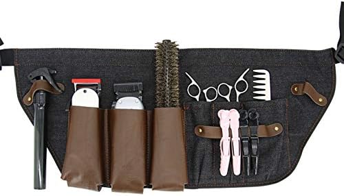 PERFEHAIR Hair Stylist Tool Belt, Salon Hairdresser Barber Hair Tool Belt Bag-Denim Fabricas and Real Leather - Image 4