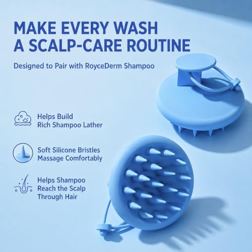 Roycederm Scalp Massager Brush Hair Scrubber – Soft Silicone Shampoo Brush for Scalp Cleansing & Massage – Wet or Dry Use - Image 2