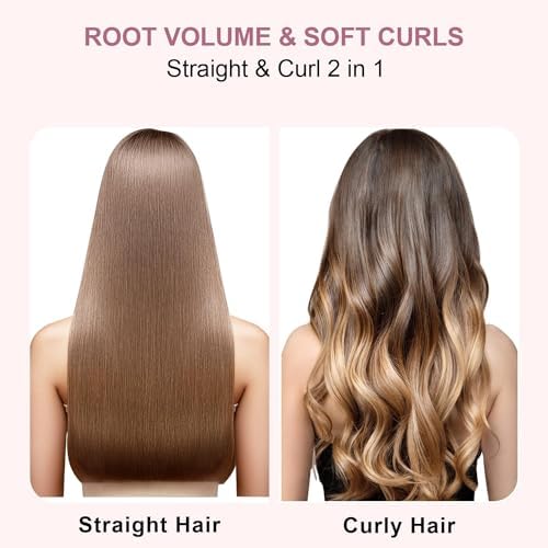 Thermal Brush, 1.5 inch Heated Round Curling Brush Hair Straightening Styler, Less Frizz Hair Hot Straightener with Detachable Head for Salon Style - Image 2