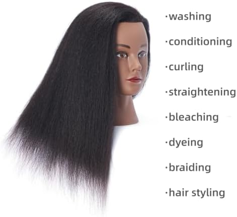 14"-16"100% Real Hair Mannequin Head Training Head Manikin Cosmetology Doll - Image 2