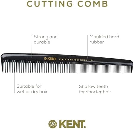 Kent SPC81 Salon-Style Dressing Cutting Comb with Wide and Fine Teeth - Professional Barber Haircut Comb for Styling and Teasing for All Hair Types - Kent Quality Barber Supplies - Image 4