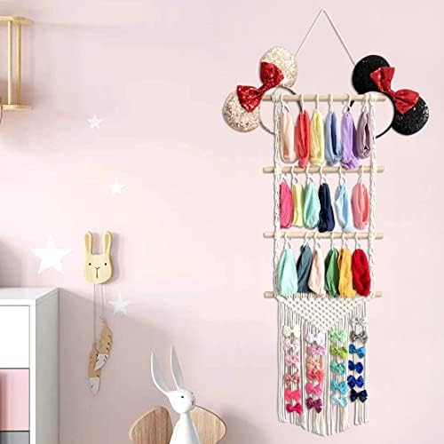 ALinmo Headband Holder Hair Bows Organizer for Girls, Baby Headbands Hair Accessories Organizer Storage Wall Hanging Decor for Toddler Girls Room - Image 5