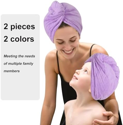 Microfiber Hair Drying Towel Wrap,Hair Turbans Towel for Wet Hair - Image 4