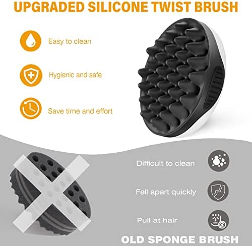 WTTORDE Silicone Twist Curl Hair Brush for Afro Waves, Detachable Two-Sided Wave Tool With Big and Small Holes for Men, Women, Short Hair, Black, 1 Pcs - Image 6