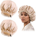 Edoneery Satin Bonnet for Sleeping Women, Double Layer Adjustable Sleep Cap by Edoneery