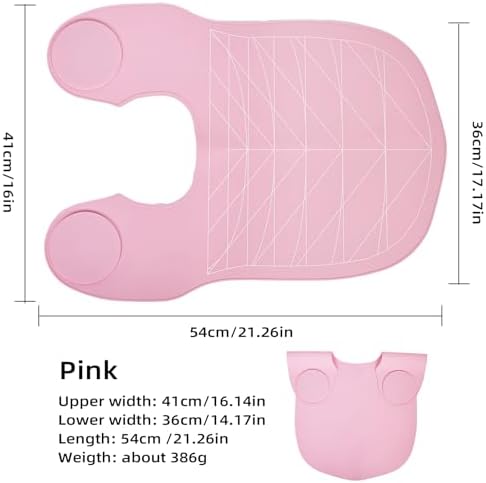Professional Hair Cutting Cape with Geometric Grid Pattern, Longer Silicone Waterproof Cutting Mat,Neck Guide - Image 2