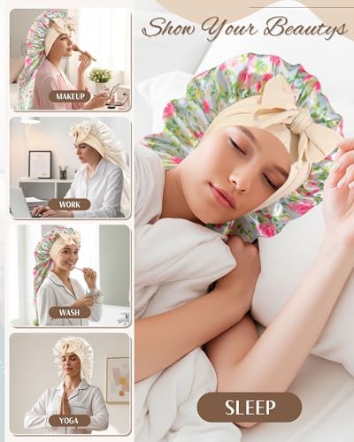 AWAYTR Reversible Long Satin Hair Bonnet for Braids Sleeping Women - Image 5