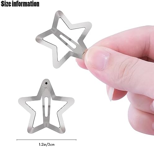 SAOROPEB Star Hair Clips 2000s Y2K Hair Accessories-30 PCS 1.18"-Silver - Image 2