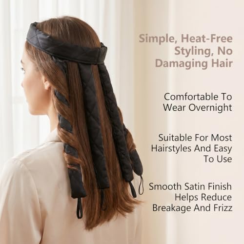Heatless Curls Overnight Headband for Long Hair Eight Claw Design - Image 4