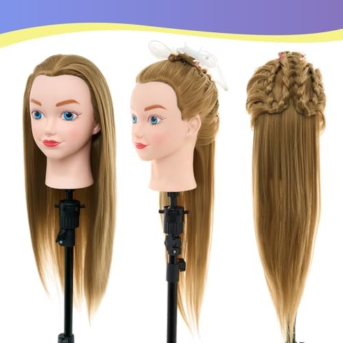 Mannequin Head for Kids - Doll Head for Hair Styling for Kids, Cosmetology Manikin Practice Training Head for Braiding Hairdressing for Girls #27 - Image 4