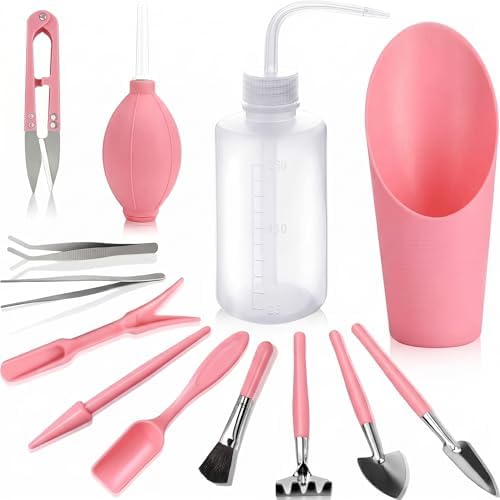 13 Pcs Succulent Care Tools, Mini Garden Transplanting Tool Set by godehone