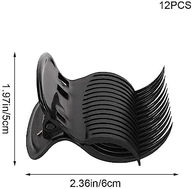 12Pcs Hot Roller Clips Plastic Hot Hair Curler Claw Clips Replacements Replacement Hair Perm Insulation Clip for Small Medium Large and Jumbo Hair Rollers (Black) - Image 2