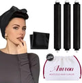 Heatless Hair Curler Heatless Curls Overnight Heatless Blowout with Luxury Cloth Bag satin Scarf, Curling Rod Headband to Sleep in No Heat Curling(3Rods Black) by Unknown