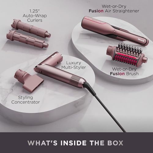 Shark FlexFusion Ceramic Air Styler, Straightener+Curler, Blush, HD641S - Image 3