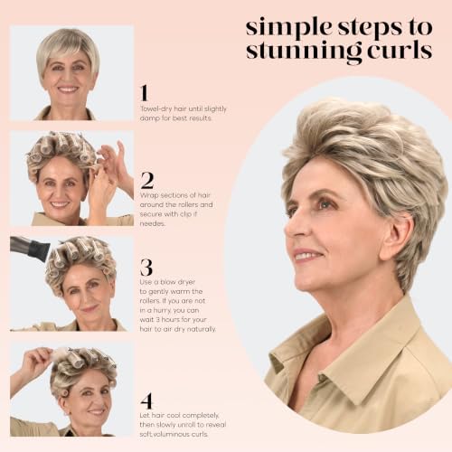 Lanzhire 2 Sizes Volumizing Self-Grip Hair Rollers Set for Short Hair - Image 3