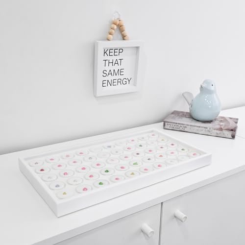 Ikee Design 50 White Foam Gem and Bead Storage Jars Stackable Display Tray - Image 6
