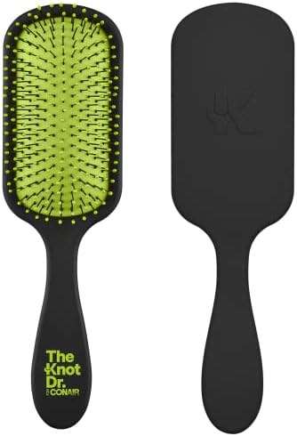 Conair The Knot Doctor for Premium Pro Detangling Brush for Wet or Dry Hair with Green Storage Case, Black by conair