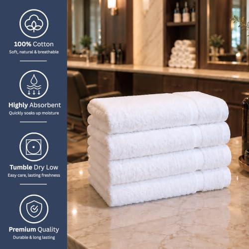 Bulk 72-Pack Professional Salon Spa & Wellness Towels, 16" x 27", White - Image 6