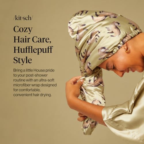 Kitsch x Harry Potter Microfiber Hair Towel Wrap for Women - Hufflepuff - Image 2