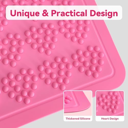 Large Silicone Heat Resistant Mat for Hair Tools with Heart Design, 15"x12" - Image 3