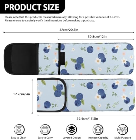 Heat Resistant Neoprene Curling Iron Holder Cover Bag Flat Iron Travel Case for Hair Tools Organizer Bag or Travel Daily Use, 15 x 5 Inches Marble Pattern Blueberry - Image 5