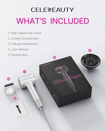 High-Speed Ionic Hair Dryer with Diffuser, 110k RPM Fast-Drying Blow Dryer - Image 5