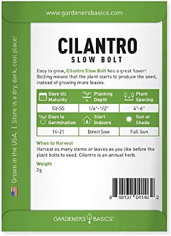 Gardeners Basics Cilantro Seeds for Planting Heirloom Non-GMO Herb Coriander Plant Seeds for Home Garden Vegetables Makes a Great Gift for Gardening - Image 2