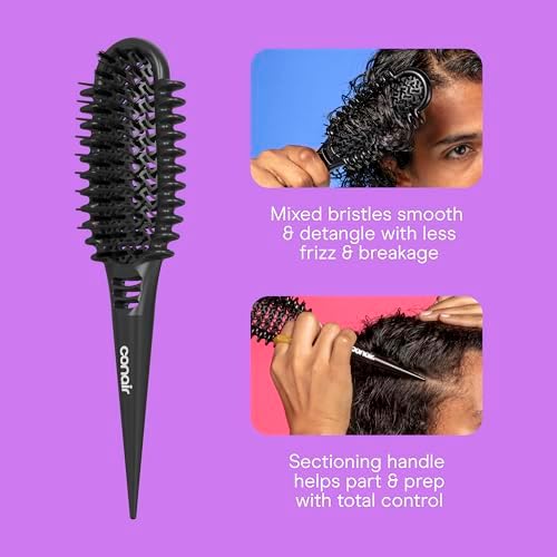 Conair Curl Define Pro Detangling Hairbrush, Short, Loose Curls, Dual Vents - Image 5